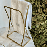Porta Toalha de Rosto e Mãos de Bancada Dourado Fosco 31cm - Ela Decora